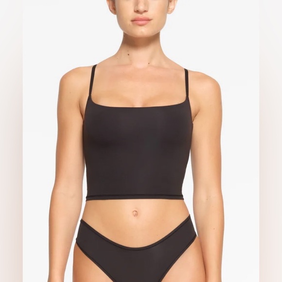 NWT Skims Fits Everyone Cropped Cami Onyx Size 2X - Picture 1 of 7